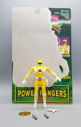 BanDai (1994) Power Rangers Auto Morphin Yellow Ranger Trini 5"action figure with backer card
