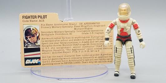 Hasbro (1983) GI JOE ACE Fighter Pilot V1 action figure complete with file card