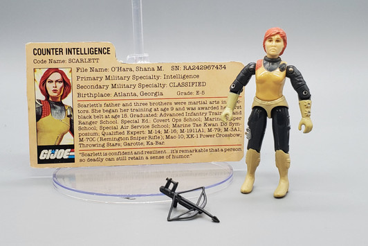 Hasbro (1982) GI JOE Scarlett (Swivel Arms) action figure complete with file card