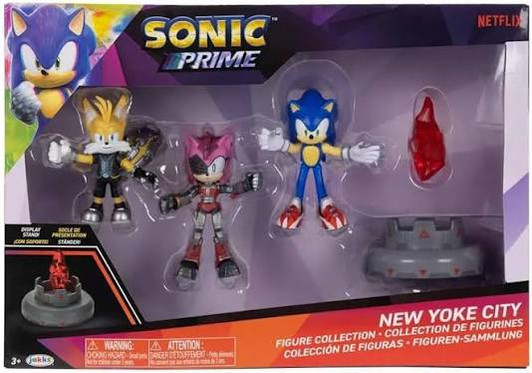 Sonic PRIME New Yoke City Collection Super Sonic, Tails & Knuckles Exclusive Action Figure 3-Pack