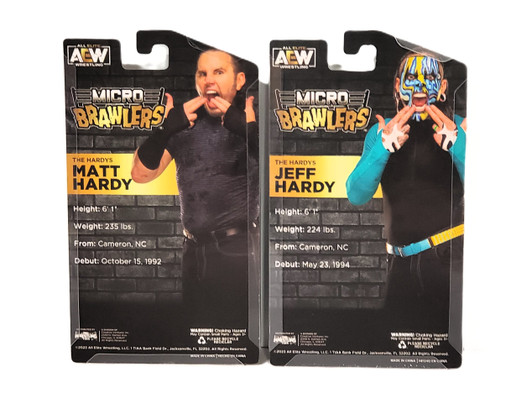 2023 AEW Pro Wrestling Tees Micro Brawlers Limited Edition Matt Hardy and Jeff Hardy