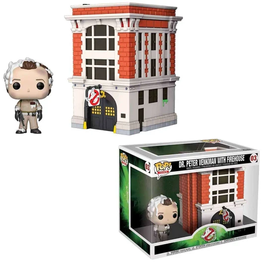 Funko Pop! Town:  Ghostbusters Dr. Peter Venkman With Firehouse #03