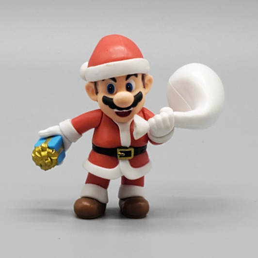 Jakks (2022) Super Mario 2.5" Inch World of Nintendo Series Santa Mario Figure