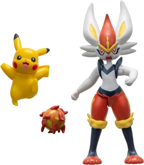 Pokemon 2 Pack - Features 4.5-Inch Cinderace and 2-Inch Pikachu Battle Figures