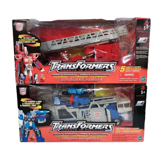 Hasbro (2001) Transformers Robots in Disguise Optimus Prime and Ultra Magnus set (open package)