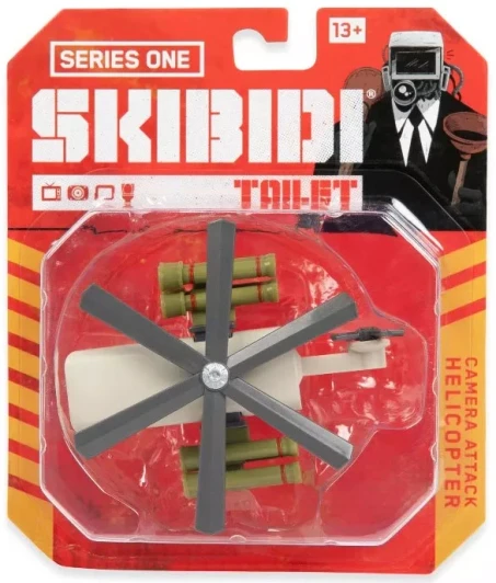 Bonkers Toy Co. Skibidi Toilet Series One Camera Attack Helicopter Action Figure