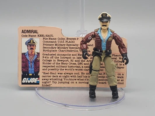 Hasbro (1985 ) GI JOE Admiral Keel-Haul 3.75" action figure with file card (no package)