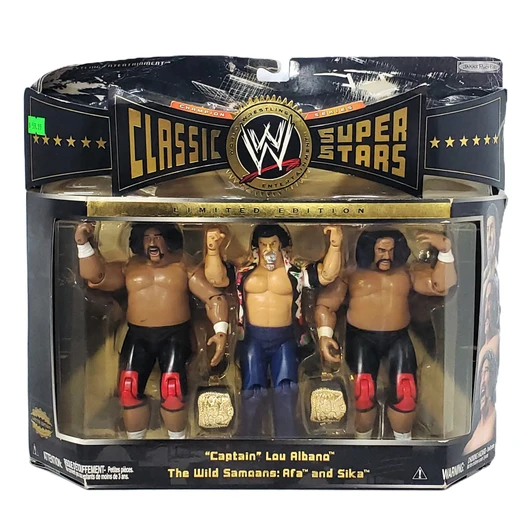 Jakks (2006) WWE Classic Super Stars Champion Series 3-Pack Captain Lou Albano The Wild Samoans Afa And Sika