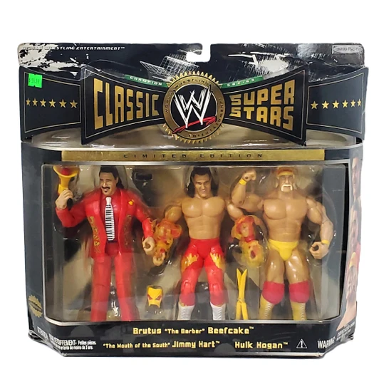 Jakks (2006) WWE Classic Super Stars Champion Series 3-Pack Brutus The Barber Beefcake The Mouth Of The South Jimmy Hart Hulk Hogan