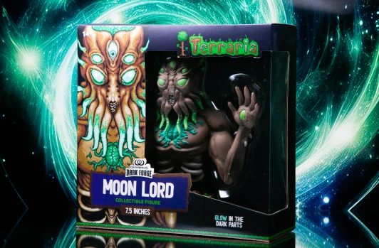 Terraria Otherworlds Dark Forge GLOW IN THE DARK MOON LORD 7.5 inch collectible figure