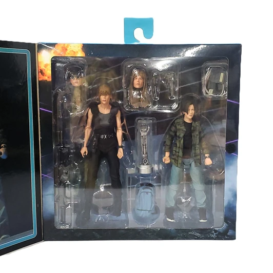 NECA T2 Judgement Day Sarah Conner and John Connor action figure box set (open package)