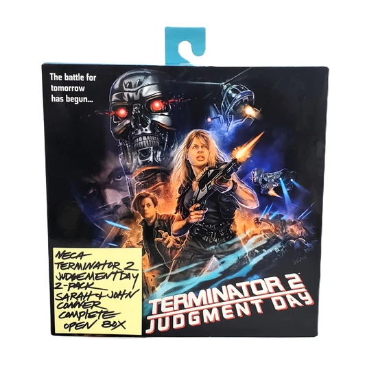 NECA T2 Judgement Day Sarah Conner and John Connor action figure box set (open package)