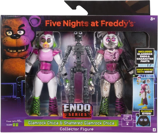 Jazwares Five Nights at Freddy's Endo Series Glamrock Chica & Shattered Glamrock Chica Collector Figure