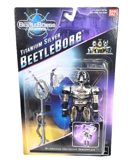 Bandai (1997) BeetleBorgs Titanium Silver Slashing Metallix Grappler action figure