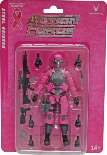 Valaverse Action Force Steel Brigade Female (Breast Cancer Charity) 6" Action Figure