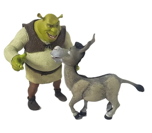 McFarlane (2001) Shrek & Donkey Super Size Action Figures  (no package)