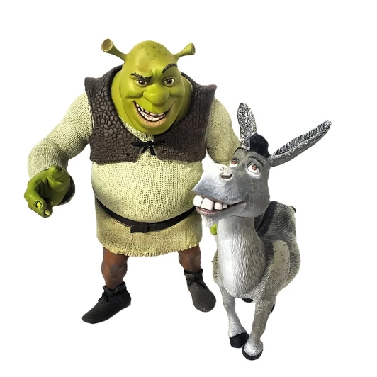 McFarlane (2001) Shrek & Donkey Super Size Action Figures  (no package)