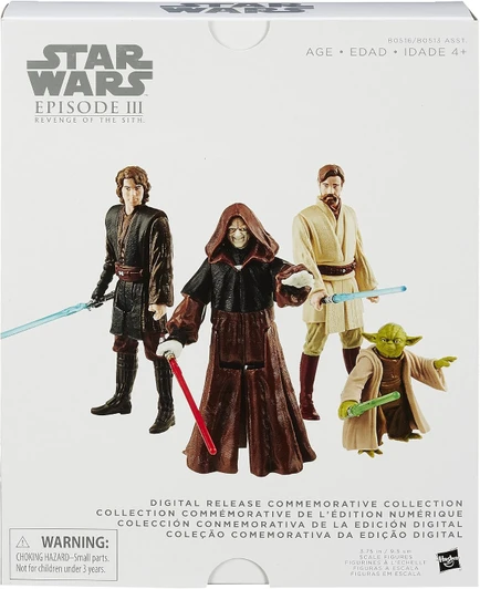 STAR WARS Digital Release Commemorative Collection Box Set - Episode III Anakin, Yoda, Obi-Wan and Sidious (pack of four 3.75 inch action figures)