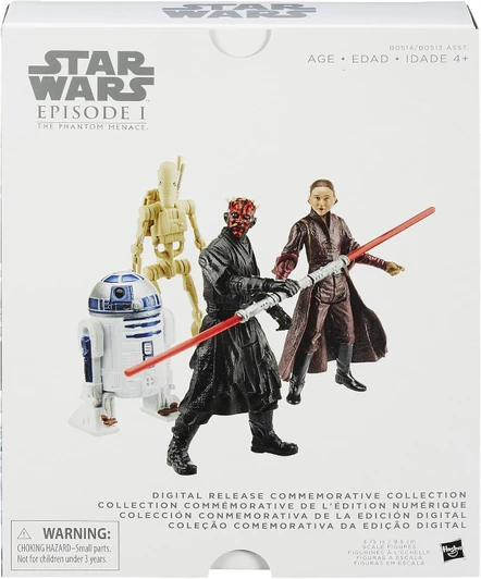 STAR WARS Digital Release Commemorative Collection Box Set - Episode I R2-D2, Battle Droid, Darth Maul and Padme (pack of four 3.75 inch action figures)
