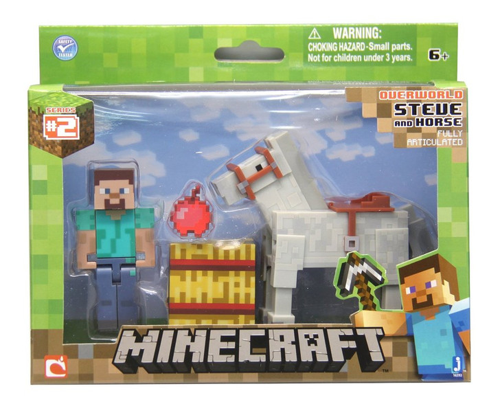 Mojang Minecraft Steve with White Horse Action Figure