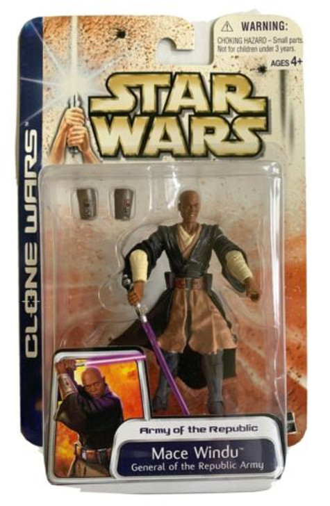 Hasbro Clone Wars Mace Windu General of the Republic Army Action Figure