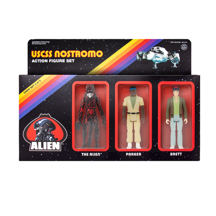 Super7 Alien ReAction Figure - Pack B (Brett, Parker, Open Mouth Alien)