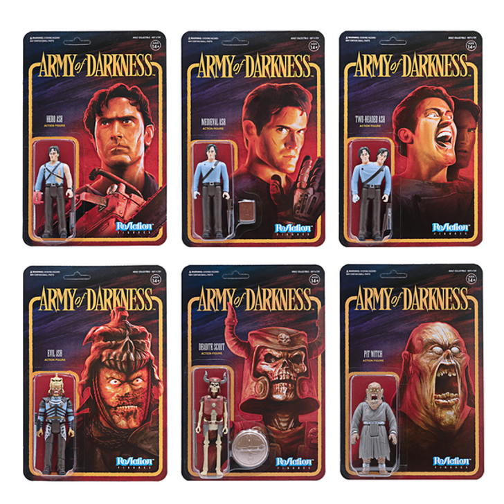 Super7 Army of Darkness Set of Six 3.75 ReAction Figures