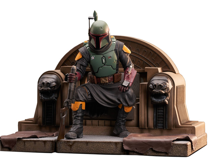 Star Wars Premiere Collection Mandalorian Boba Fett on Throne Statue