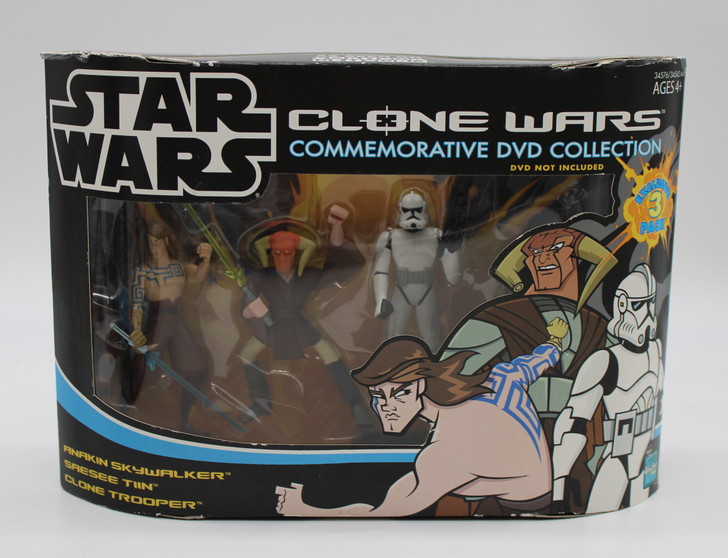 Star Wars  The Clone Wars Anakin Saesee Tiin and Clone Trooper Action Figure 3 pack