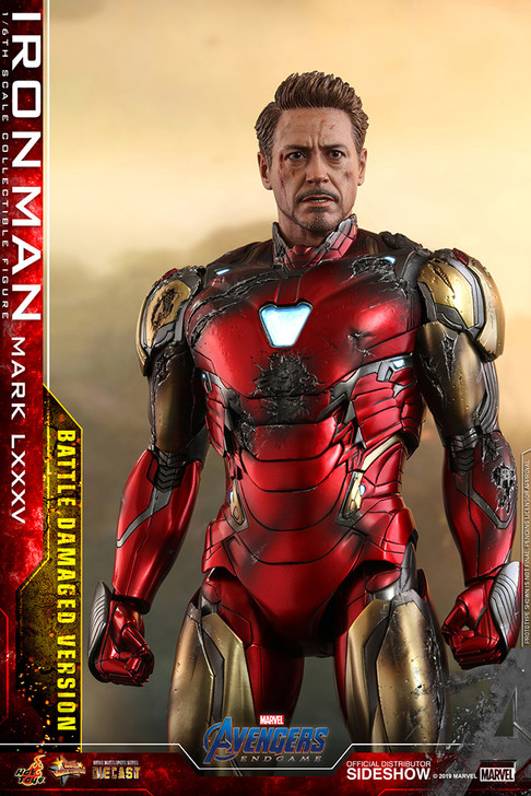 Hot Toys  Avengers Endgame Movie Masterpiece Series Iron Man Mark LXXXV (Battle Damaged Version) Sixth Scale Figure