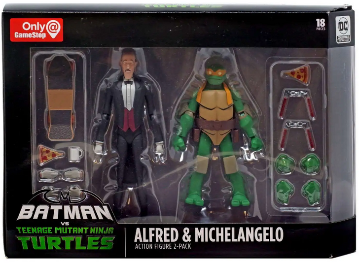 DC Teenage Mutant Ninja Turtles Batman vs TMNT Alfred & Michelangelo Exclusive Action Figure 2-Pack