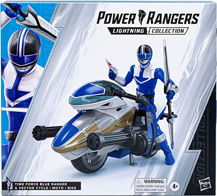 Hasbro MMPR Lightning Collection Time Force Blue Ranger and Vector Cycle