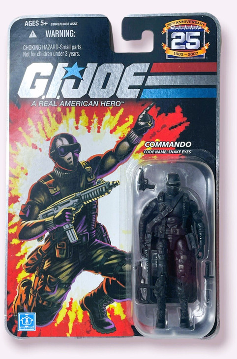 G.I. Joe 25th Anniversary Snake-Eyes FOIL CARD Action Figure 3.75