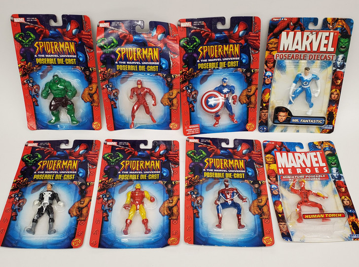 ToyBiz Marvel Poseable Die-Cast 8 figures action figure lot