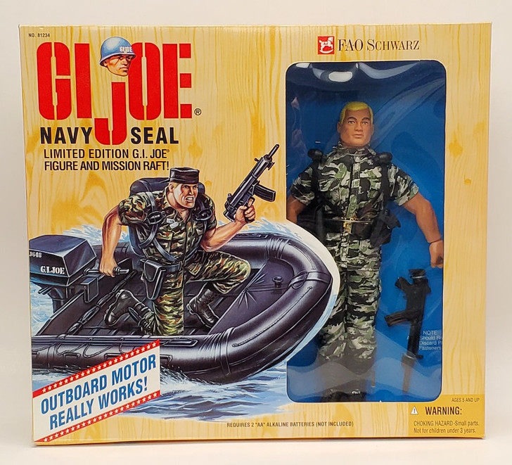 GI JOE Navy Seal FAO Schwarz limited edition figure and raft