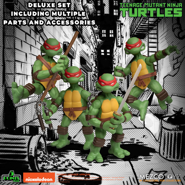 MEZCO 5 POINTS Teenage Mutant Ninja Turtles Deluxe set