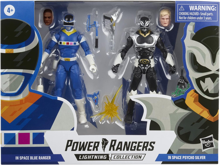 Hasbro Power Rangers Space Lightning Collection Blue Ranger and Psycho Silver 6" action figure 2 pack