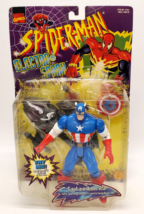 ToyBiz Spider-Man Electro Spark Captain America Action Figure