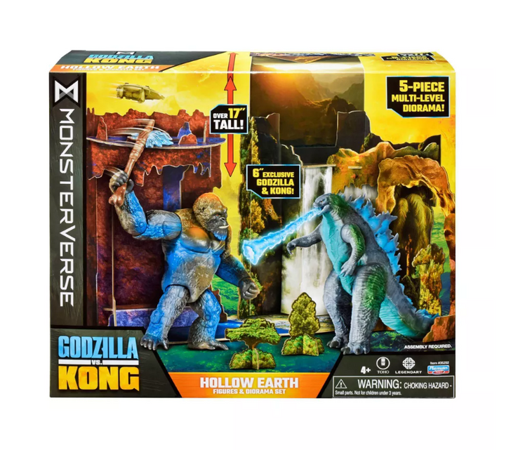 Playmates Monsterverse Godzilla vs Kong Hollow Earth Figure and Diorama Set