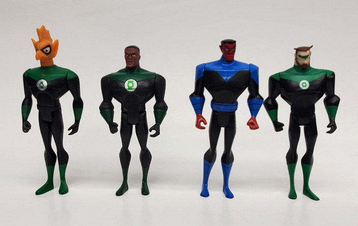 Mattel JLU Green Lantern  Tomar Re,  John Stewart,  Sinestro , Arkus Chummunk Action Figure set (No package)