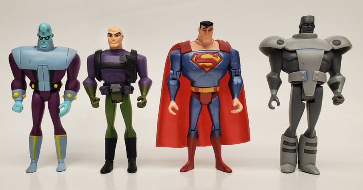 Mattel JLU Superman, Bizarro, Steel and Brainiac  Action Figure set (No package)