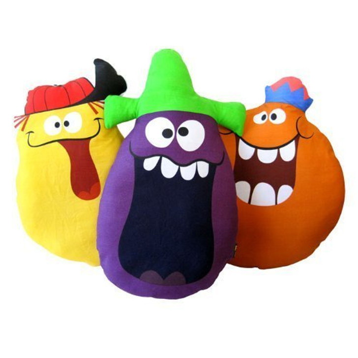 Flapjack Toys® Kooky Kushion: 3pc Funny Face Pillow Set