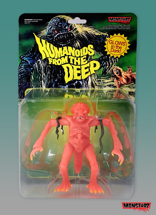 Monstarz Humanoids from the Deep 3.75" Scale Retro Action Figure BLOOD BEACH GLOW Version