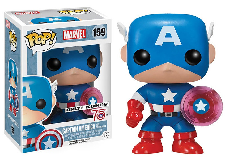 Funko Pop! Marvel: Captain America With Photon Shield #159