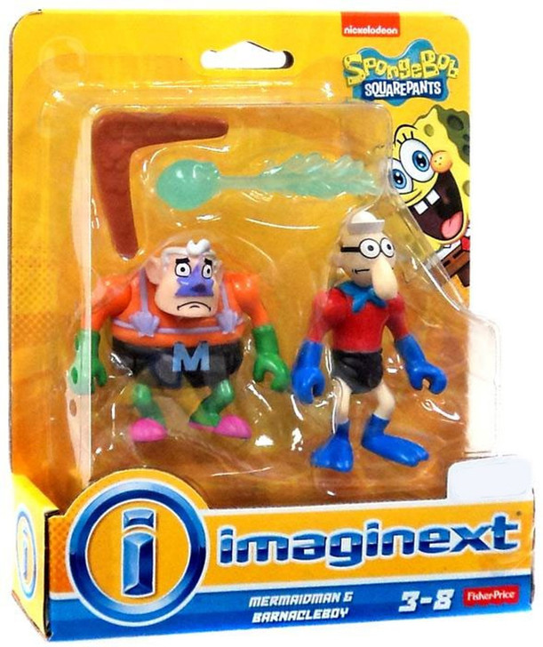 Fisher Price Spongebob Squarepants Imaginext Mermaidman & Barnacleboy Exclusive Mini Figure 2-Pack