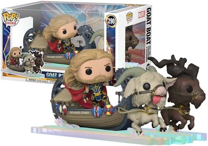 Funko Pop! Rides: Thor Love And Thunder Goat Boat With Thor, Toothgnasher & Toothgrinder #290