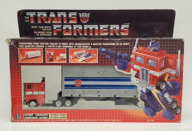 Hasbro Transformers G1 (1984) Optimus Prime "Bloated version" Canadian package