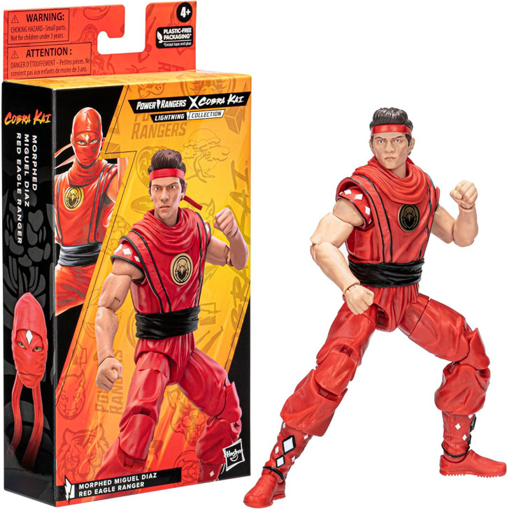 Hasbro Power Rangers X Cobra Kai Lightning Collection Miguel Diaz Red Eagle Ranger 6" action figure