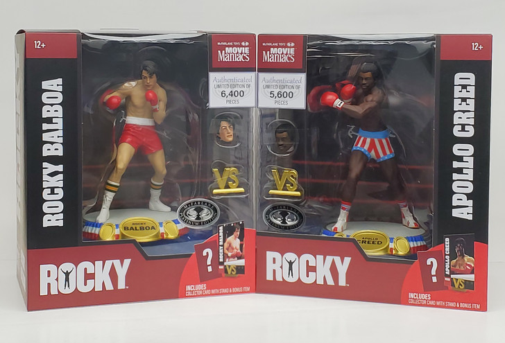 McFarlane Rocky Balboa Red Trunks/Apollo Creed Bundle  (Movie Maniacs: Rocky) 6" Posed Figures