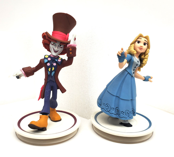 Disney Infinity Alice in Wonderland and Mad Hatter figure lot (no